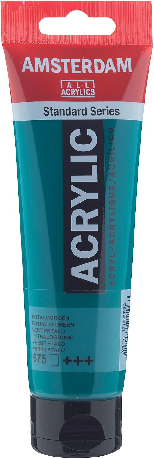 Amsterdam Standard Series Acrylic Paint Tube, Phthalo Green 675, 4 fl oz
