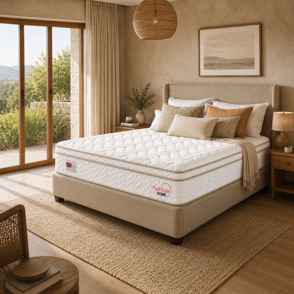 Rainbow Home Tuscana Premium Pocket Spring Euro Top Mattress - 28cm - Single