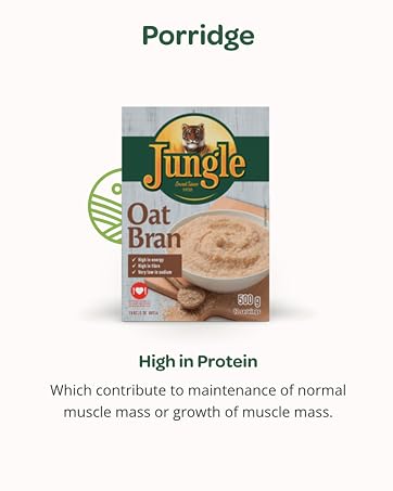 Jungle Taystee Wheat Semolina Original 500g: High Fibre, Low Fat Wheat Semolina Porridge; Jungle Porridge, Ready in 3minutes; Taystee Wheat Semolina Porridge for the Whole Family