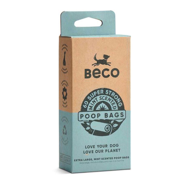 BECO - Poop Bags Mint Scented (x4 Rolls)