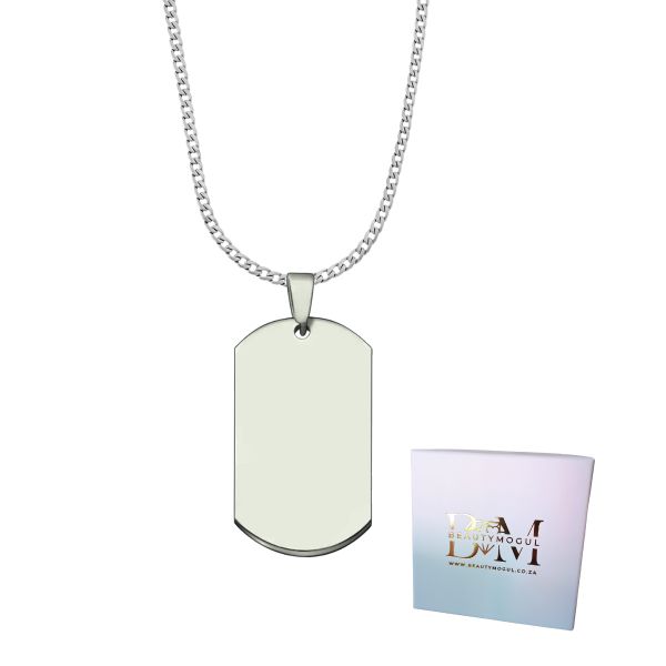 Men Silver Stainless Steel Dog Tag Necklace - Gift Ready