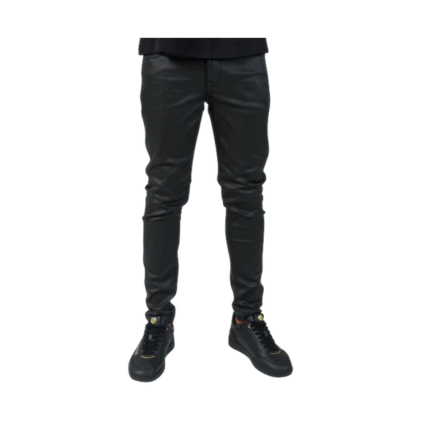Rossimoda Men Lorenzo Waxed Skinny Jeans - Black - SA 36