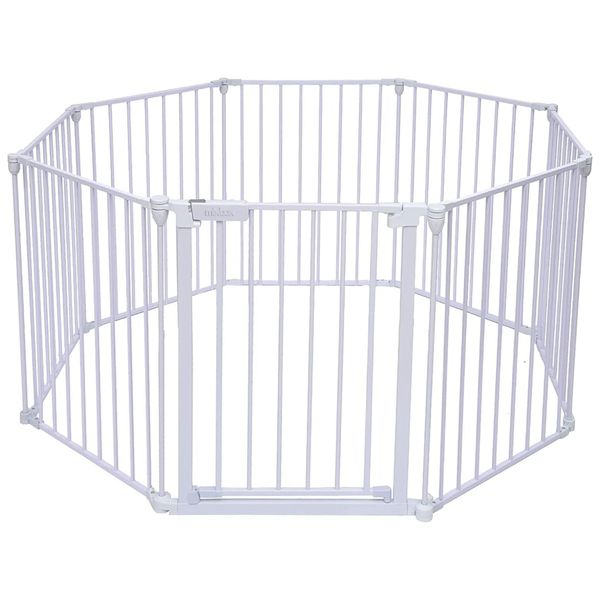 Mix Box 6-Panel Foldable Playpen Baby Safety Gate Fence (74cm High) - White