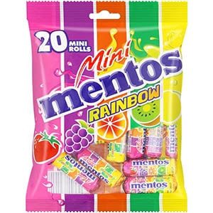 Mentos Rainbow 20 Chewy Dragees Mini Rolls 200 g