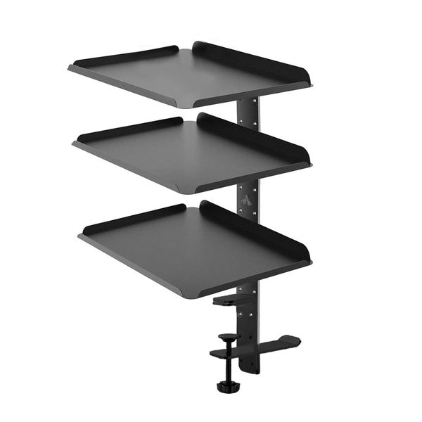 ALANES 3 Tier Clamp-On Desk Shelf Organizer Storage Tray Headphone Stand