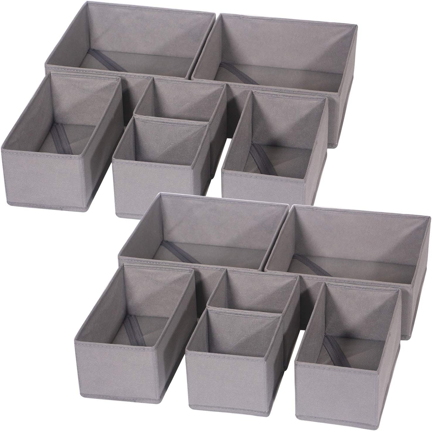 DIOMMELL 12 Pack Foldable Cloth Storage Box Closet Dresser Drawer