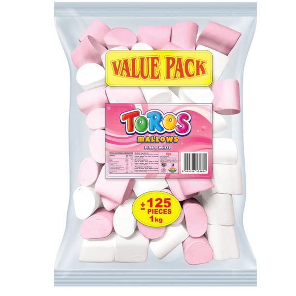 Toros Marshmallows Pink & White 125 Pieces 1kg