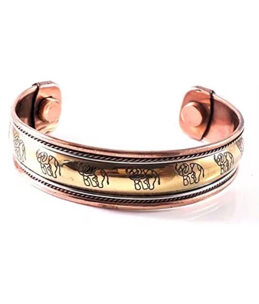 Vintage Handcrafted Magnetic Copper Bracelet - Elephant Design - Unisex