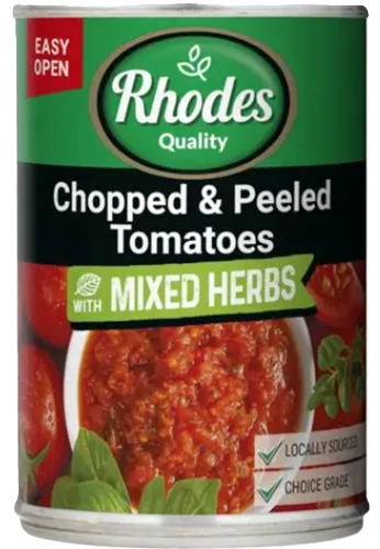 RHODES Chopped Peeled Tomato with Mixed Herbs 410g