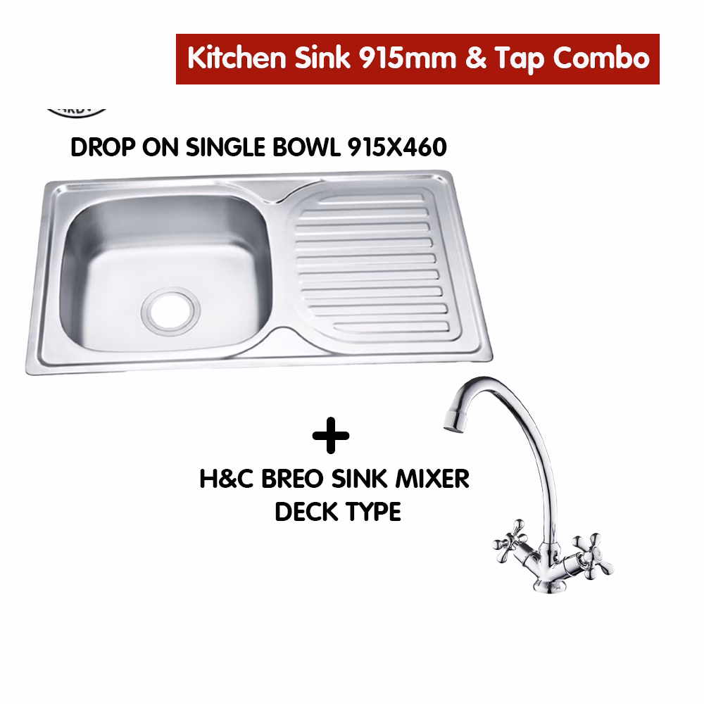 Promo Kitchen Sink 915mm And Tap Promo