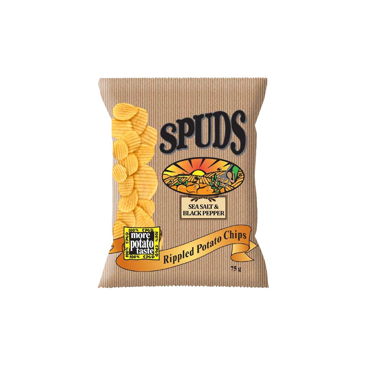 Spuds Sea Salt And Black Pepper 75g
