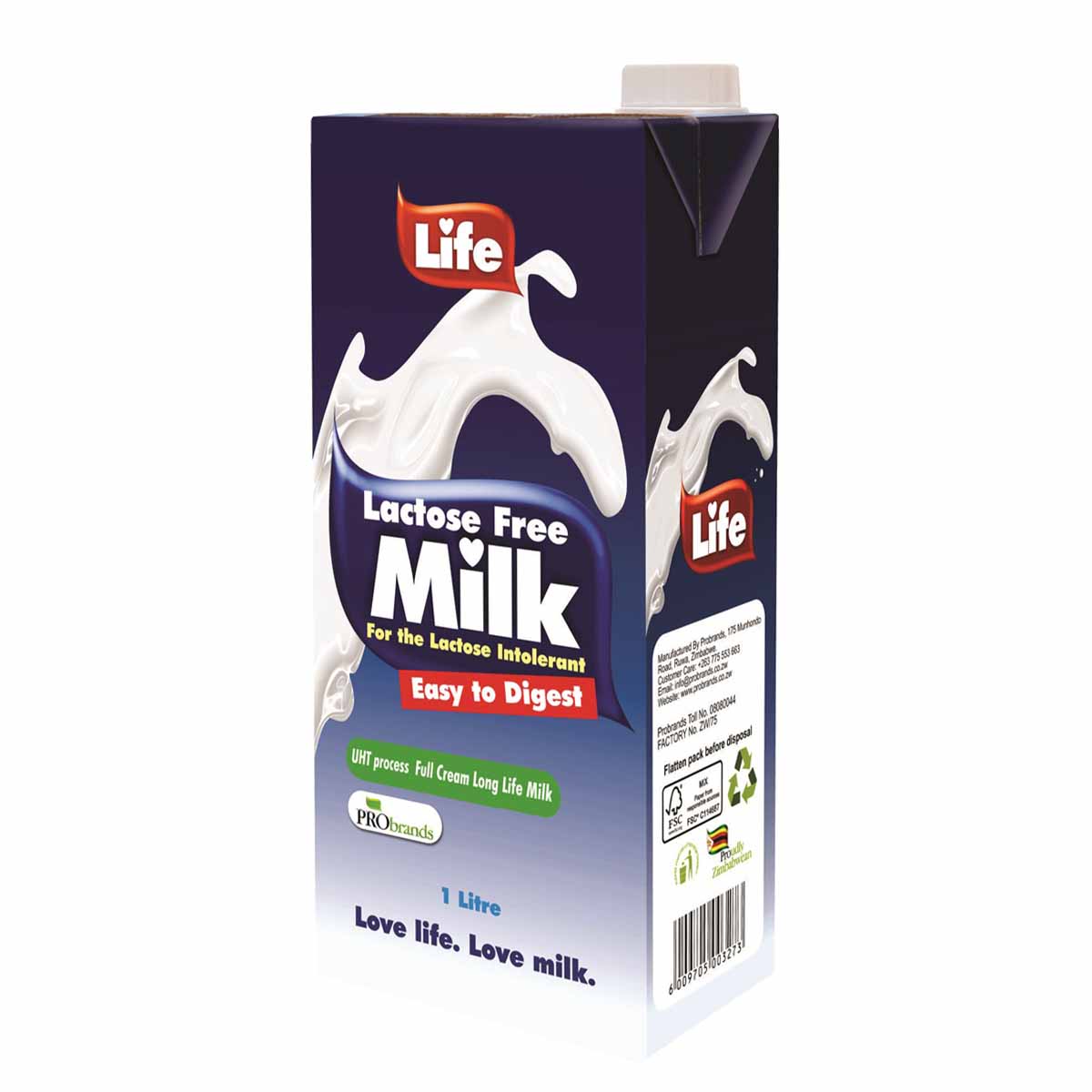 Life Lactose Free Milk 1l