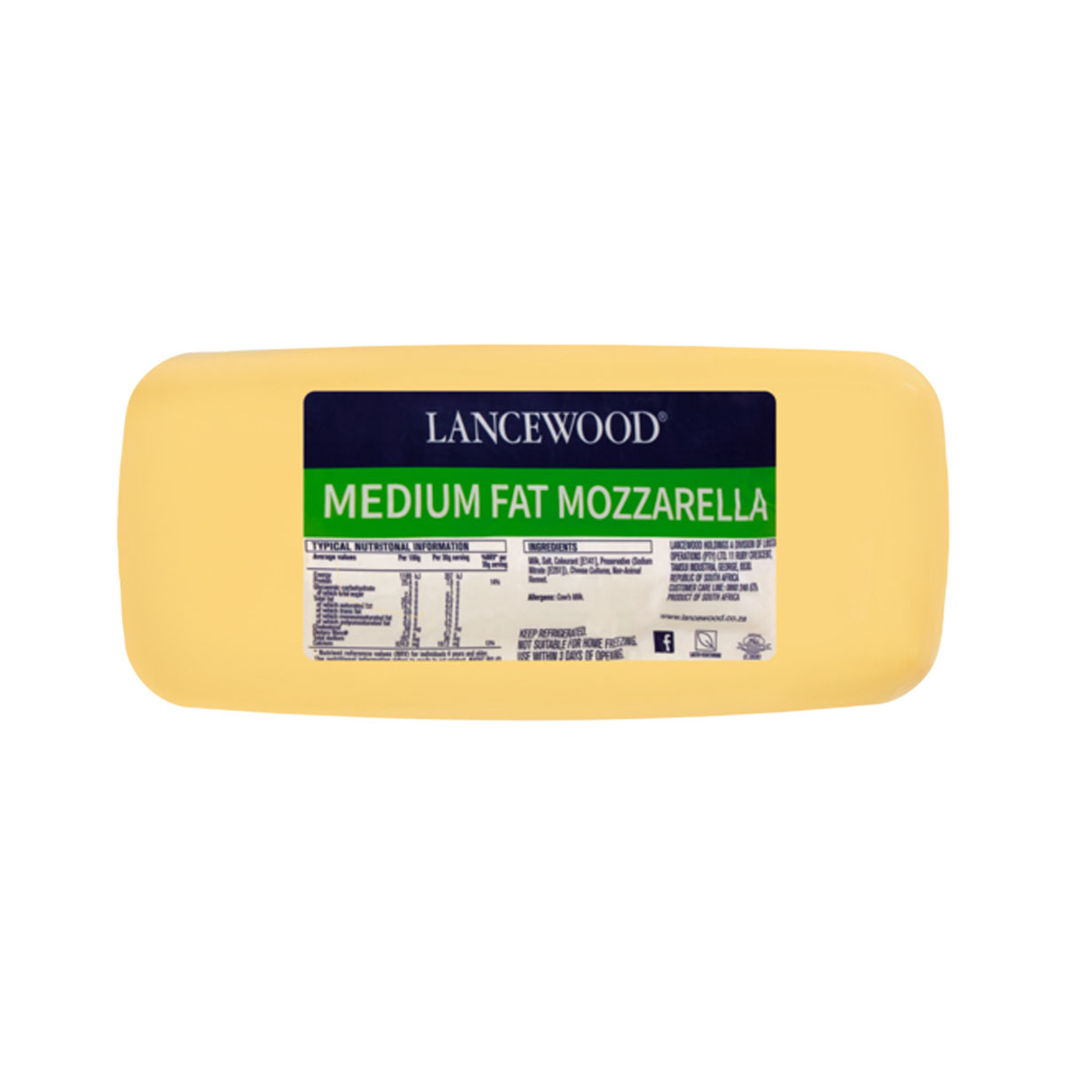 Lancewood Medium Fat Mozzarella 300g