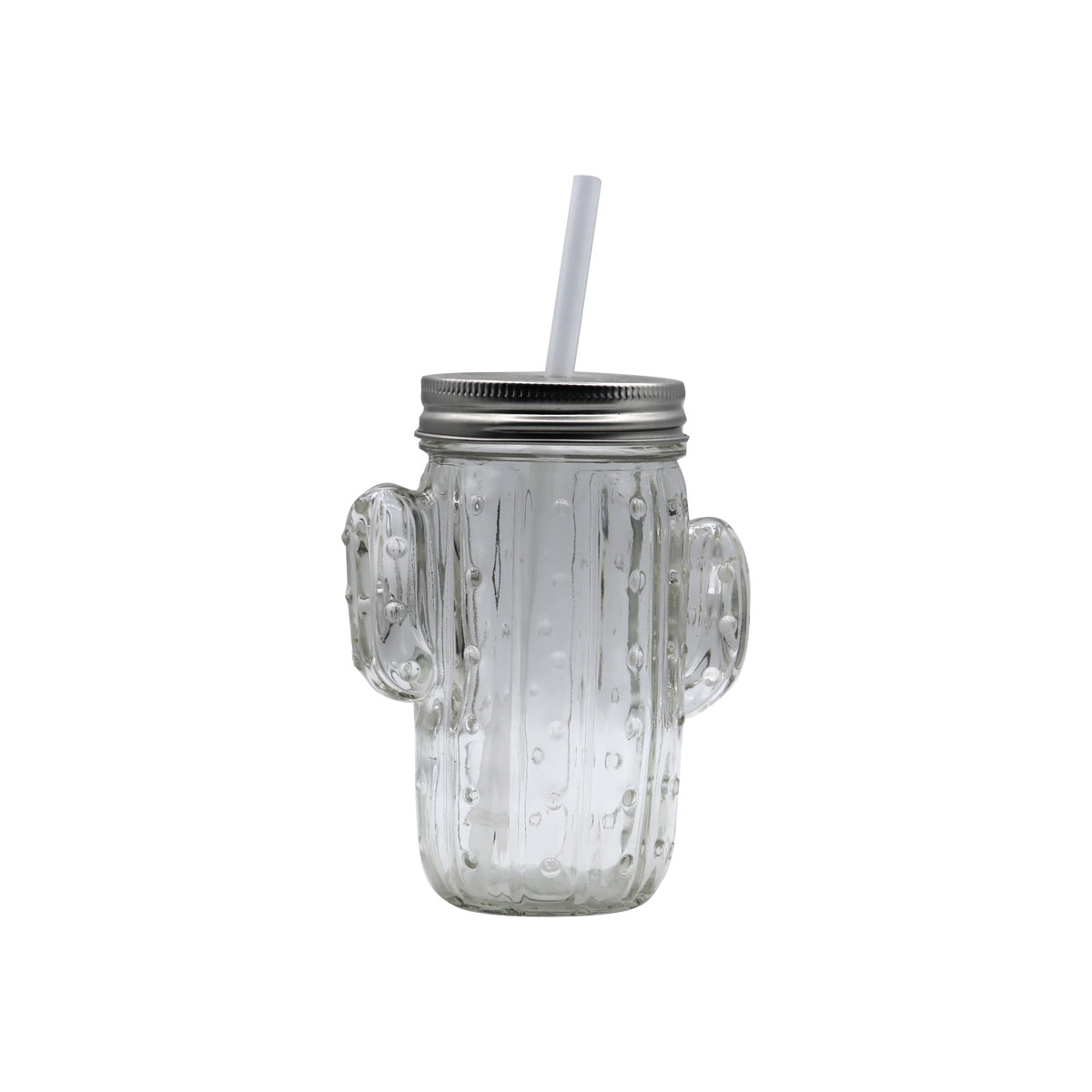 Drinking Jar W Straw 2ass Clr