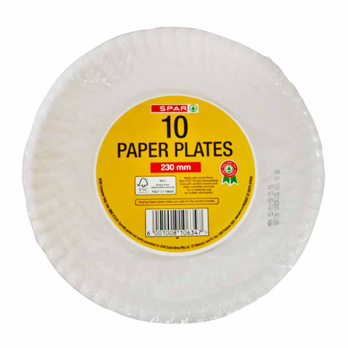 Spar Paper Plate 10x23cm Pck