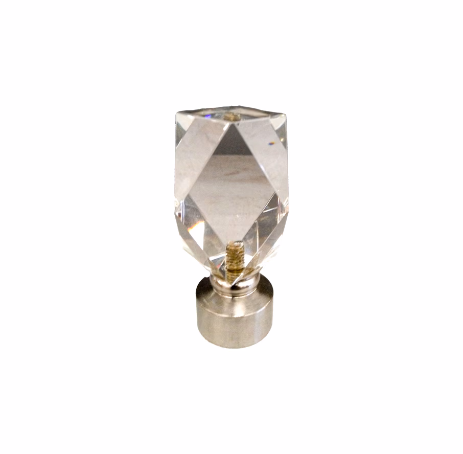 Union Curtain Rod Finial Crystal Silver