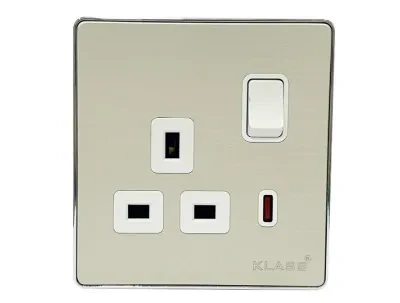 Socket Single Marble 13a Neon M5-017 Klass