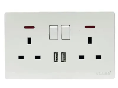 Socket Double White 13a Usb Ks1049 Klass