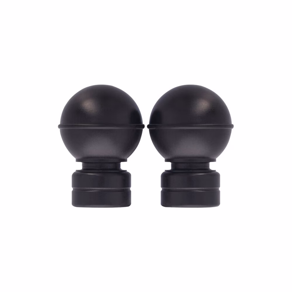 Kc Finial Ball 25mm Plas Black 2 P/Pack