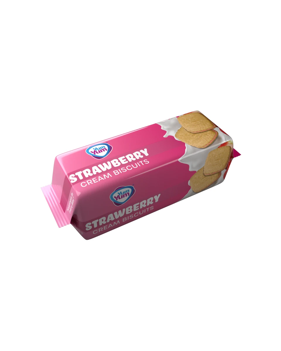 YUM YUM Square Cream Biscuits Strawberry 150g