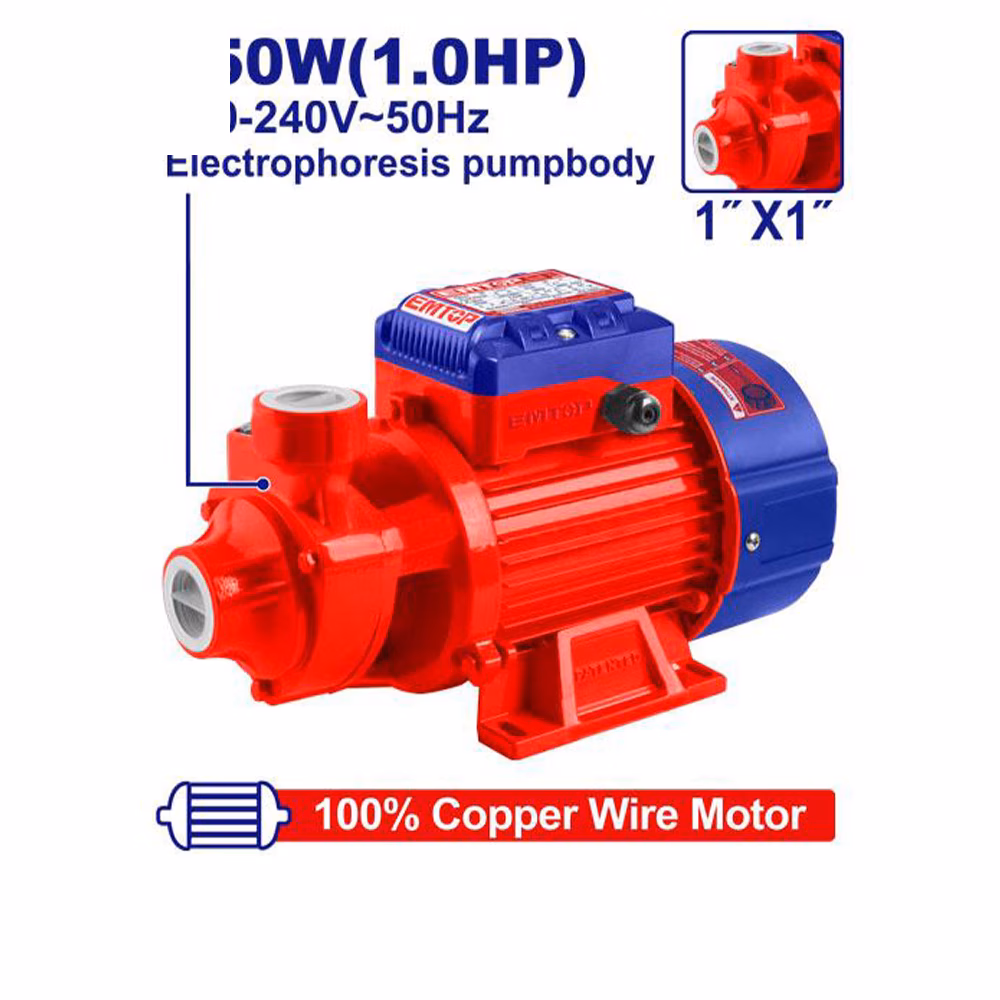 Emtop Centrifugal Pump 1.0hp 750w 25mm