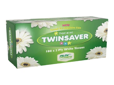 Tissue Facial White 180x2ply Twinsaver