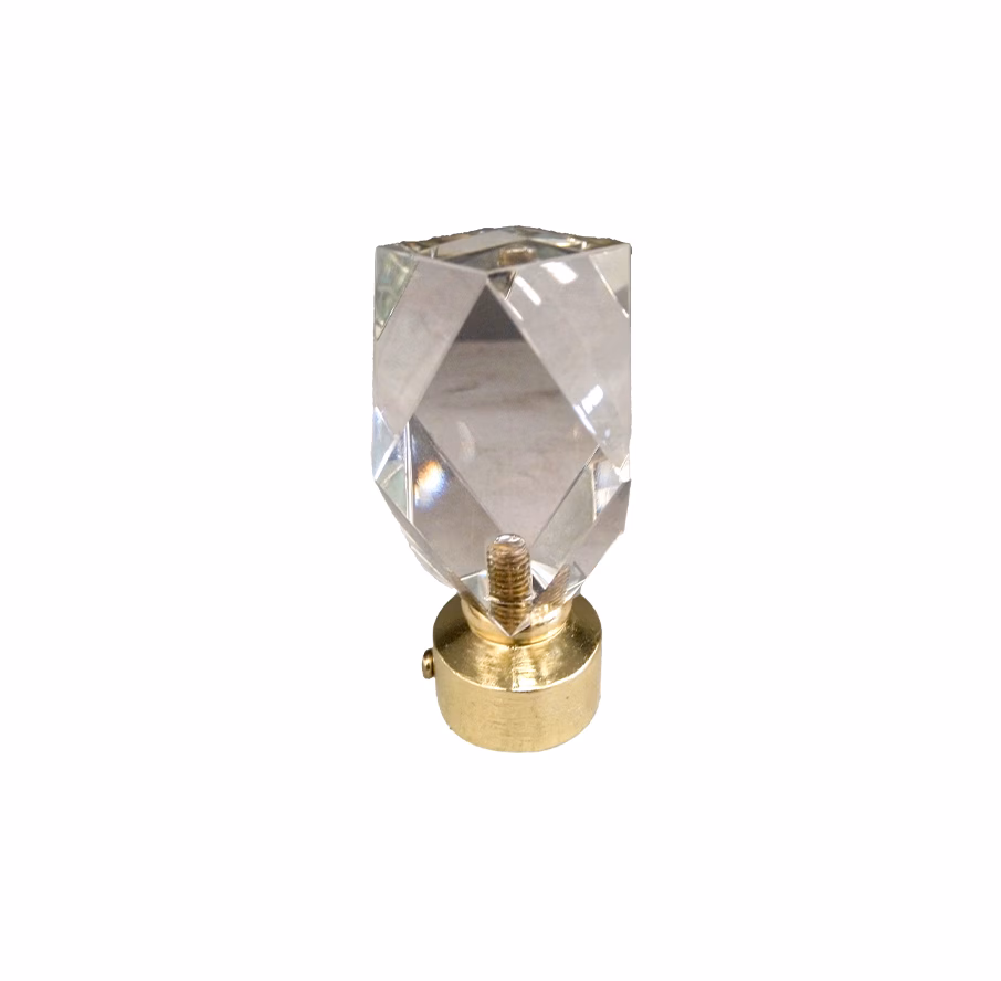 Union Curtain Rod Finial Crystal Gold