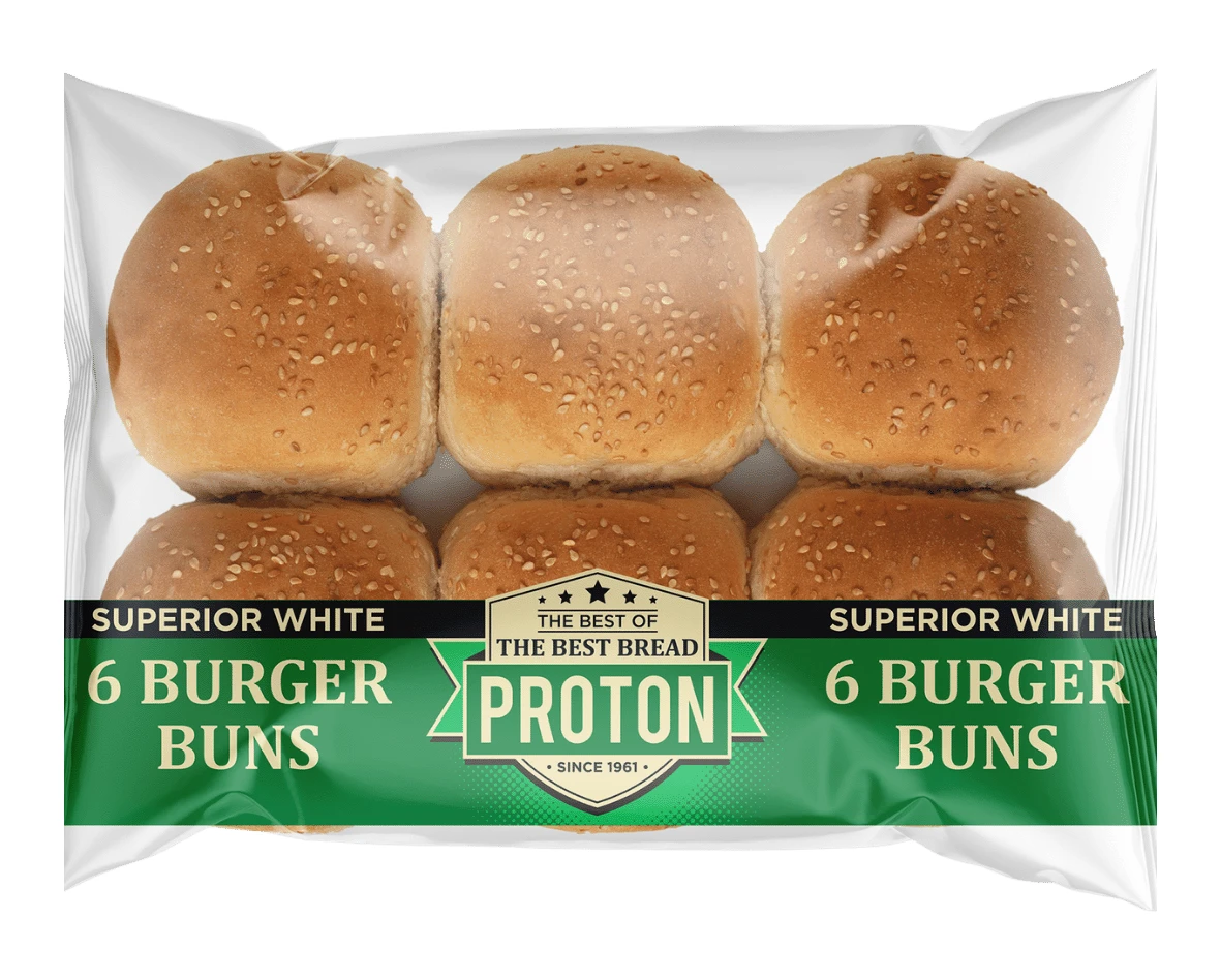 PROTON White Burger Buns 6s