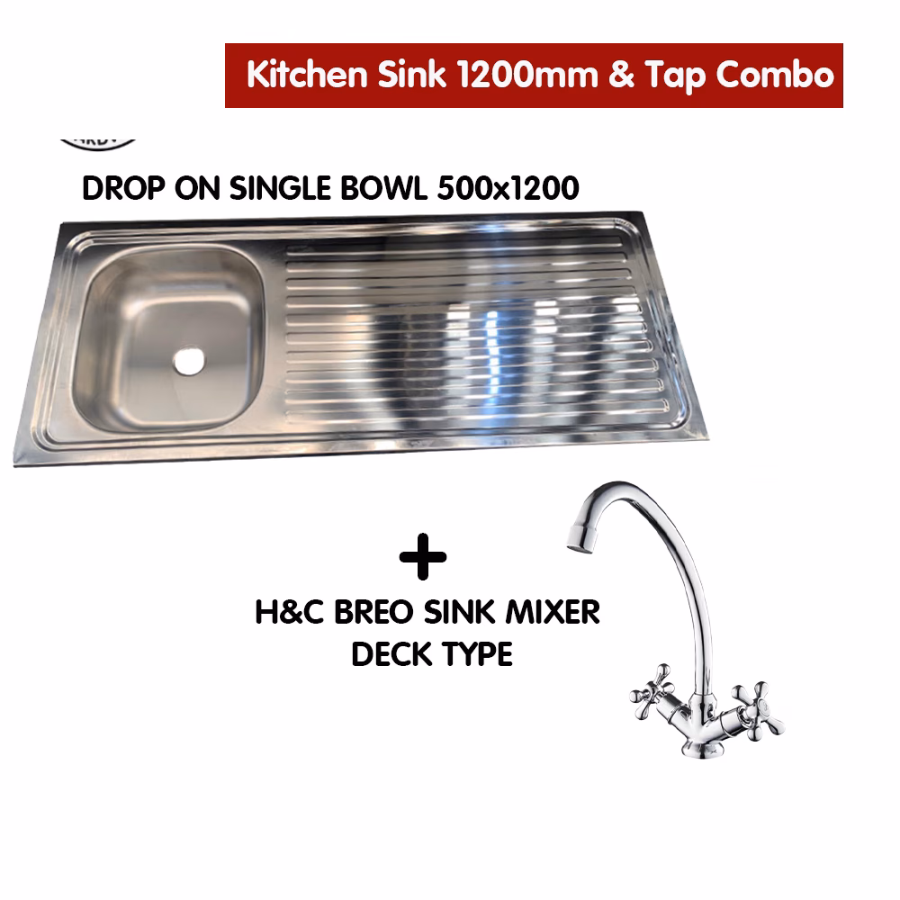 Promo Kitchen Sink 1200mm And Tap Promo
