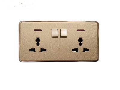 Socket Double Stainless Gold 13a Usb M3050 Klass