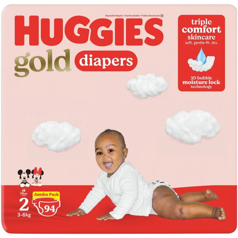 HUGGIES Diapers Gold Size 2 Jumbo 94s