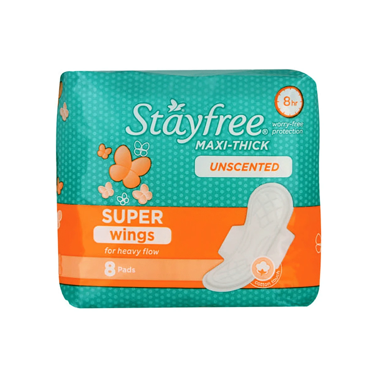 STAYFREE Super Thick Unscented Maxi Pads With Wings 8's