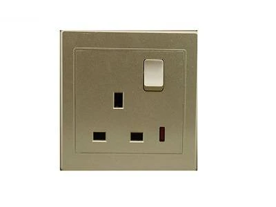 Socket Single Stainless Gold 15a Neon M3014 Klass