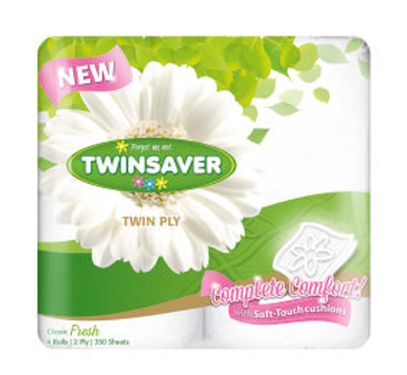 Twinsaver Lux White 2ply 4s