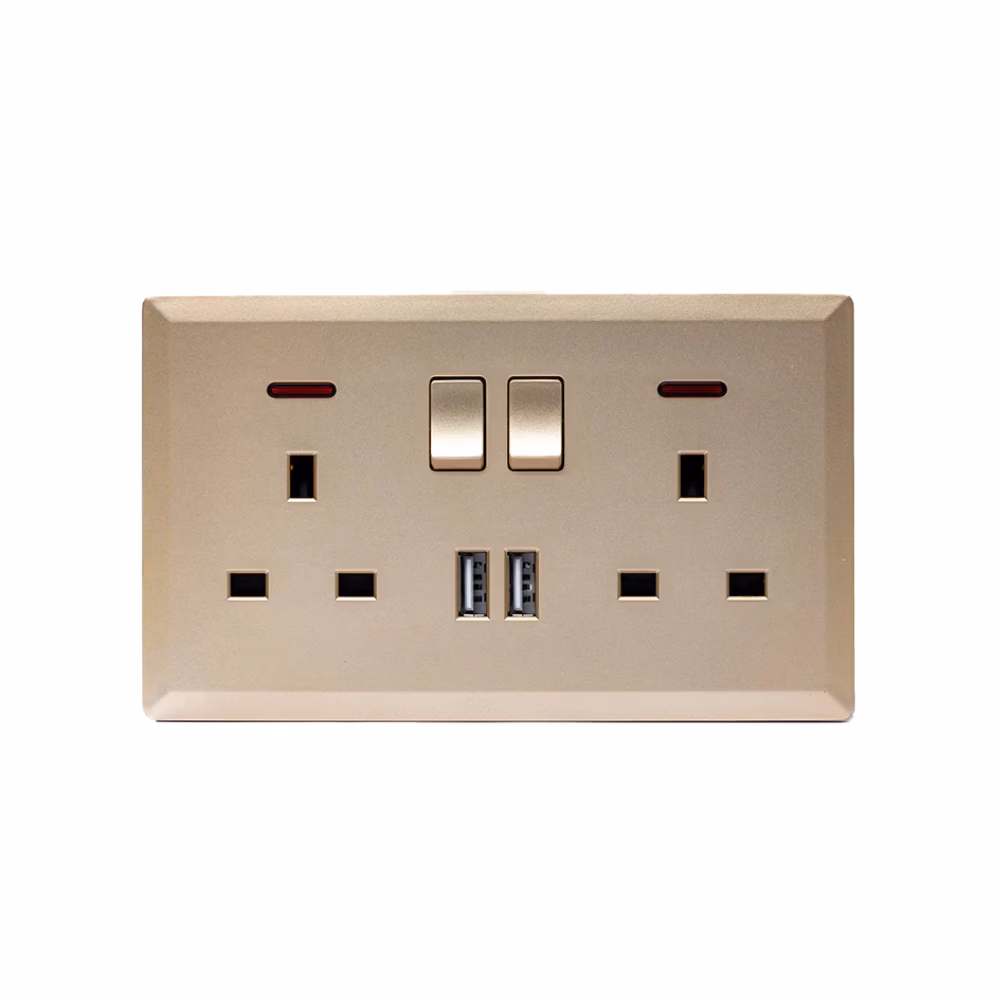 Switch Double 13a Socket With 2usb Port