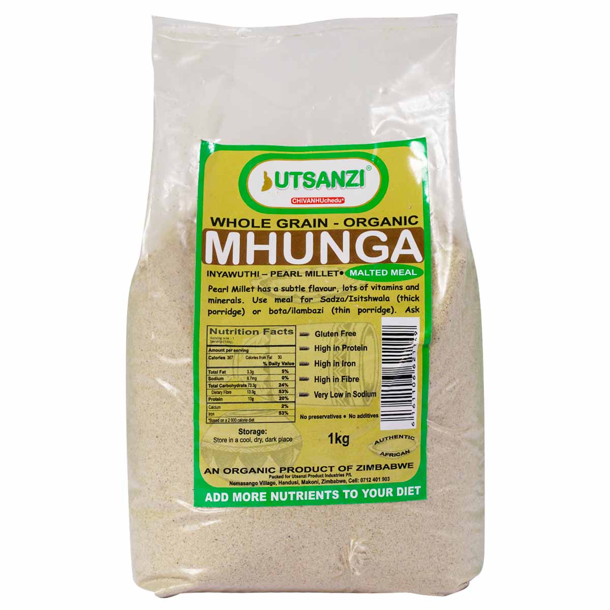 Mhunga Malted Pearl Millet Meal 1kg