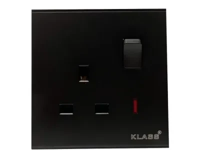 Socket Single Black 13a Neon Ke6017 Klass
