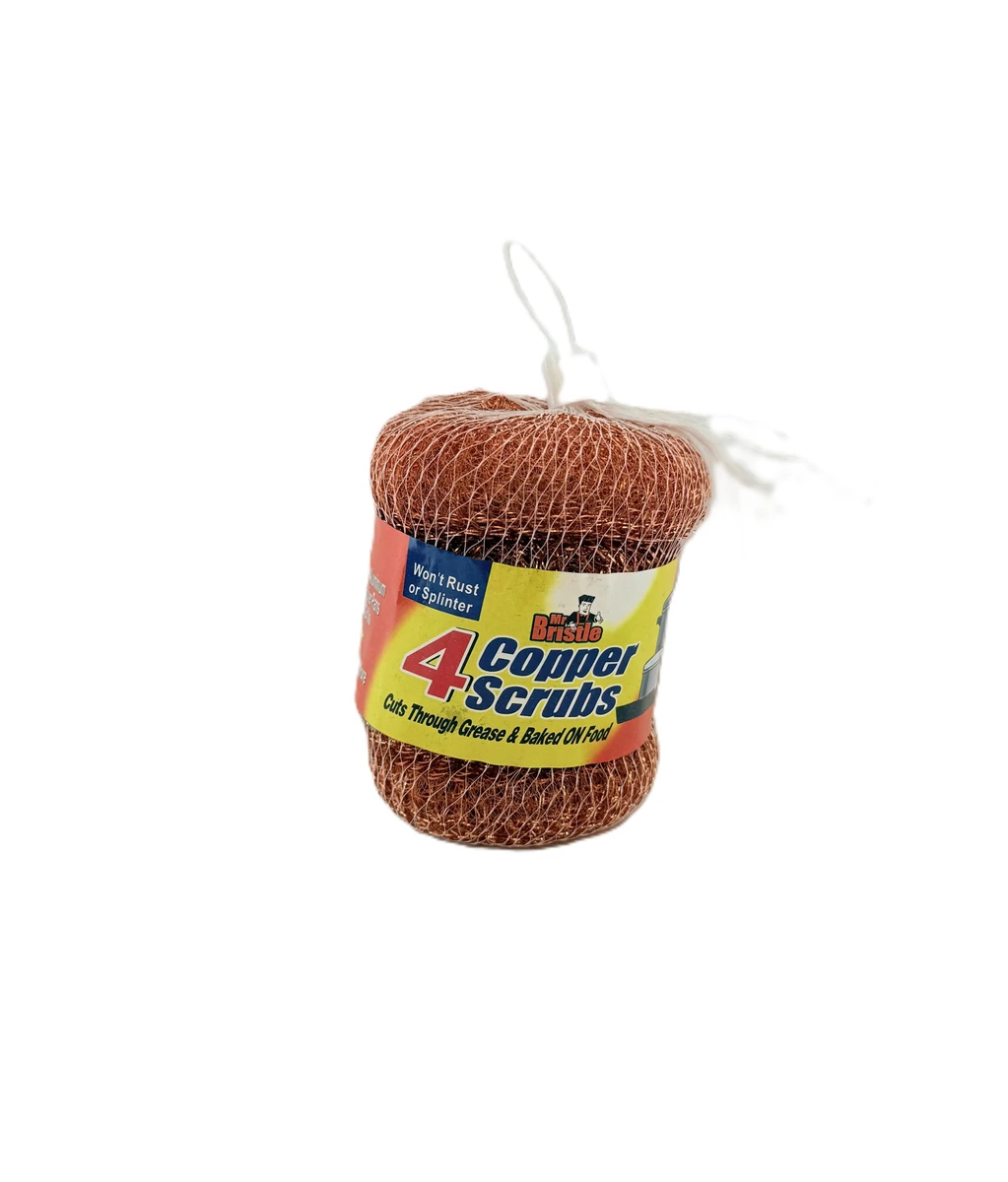 MR BRISTLE 4 Pack Copper Platted Mesh Scourer