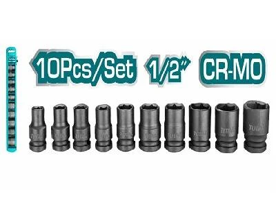 Impact Socket Set 10pcs 1/2" Thistd12101 Total