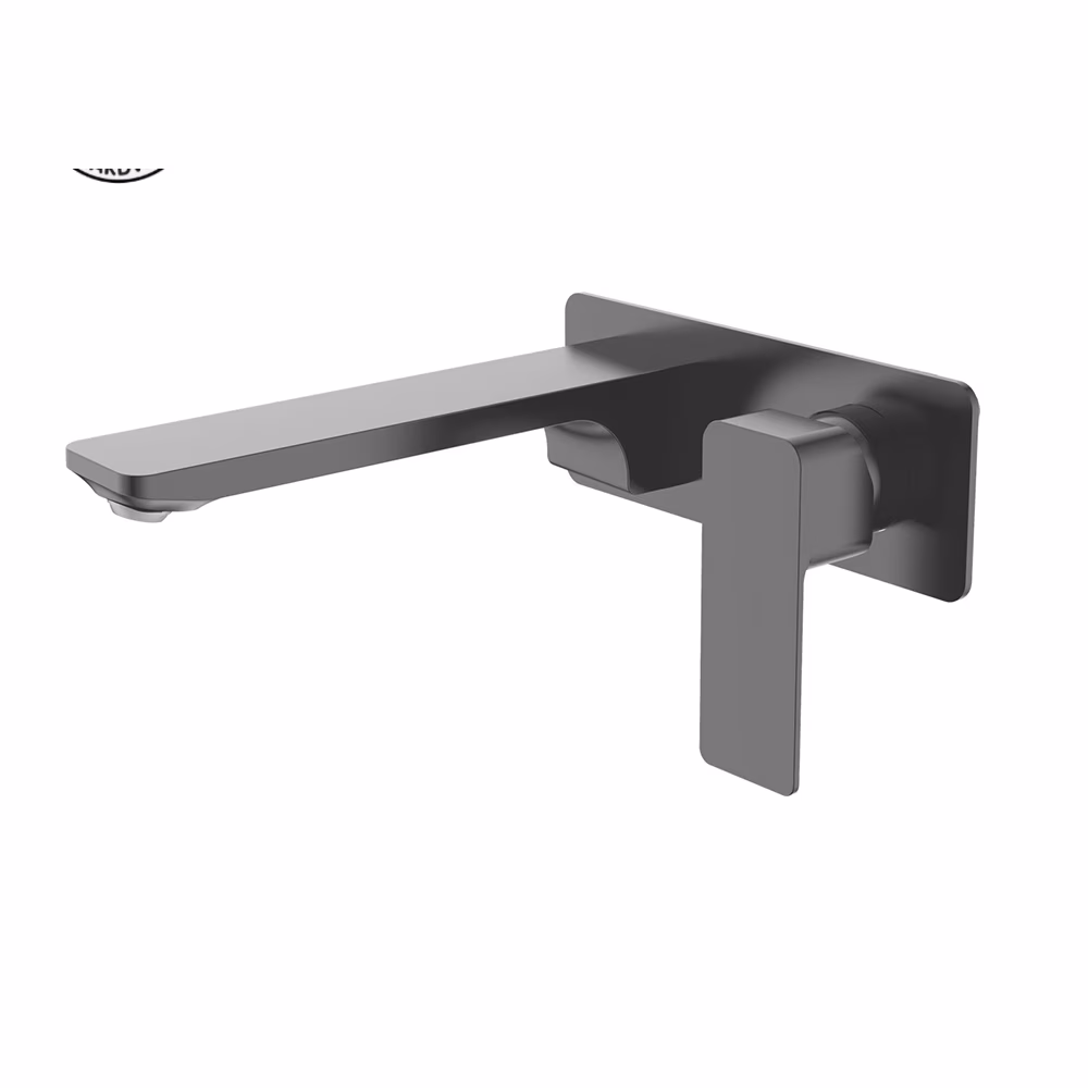 Mes Sterlyn Dbl Black Wall Mnted Basin Bath Mixer