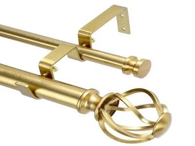 Curtain Rod Gold Set 3m Single A338 Ameen