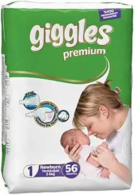 Giggles Prem Eco Newb Diapers 56s