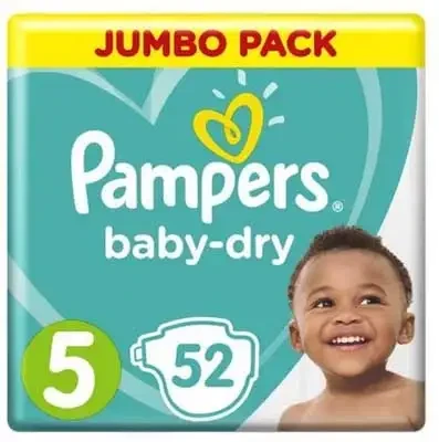 Pampers Baby Dry 52’s Size 5 Jambo