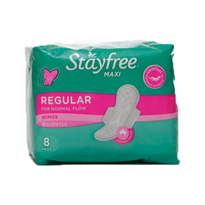 stayfree maxi wings scented pads 8s