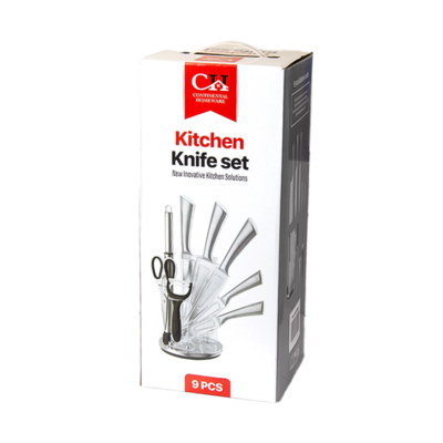 9pc knife set-silver