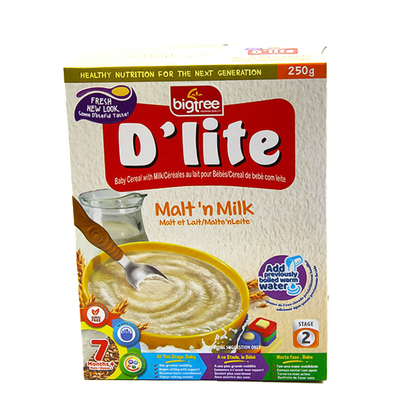 dlite baby cereal malt & milk 250g