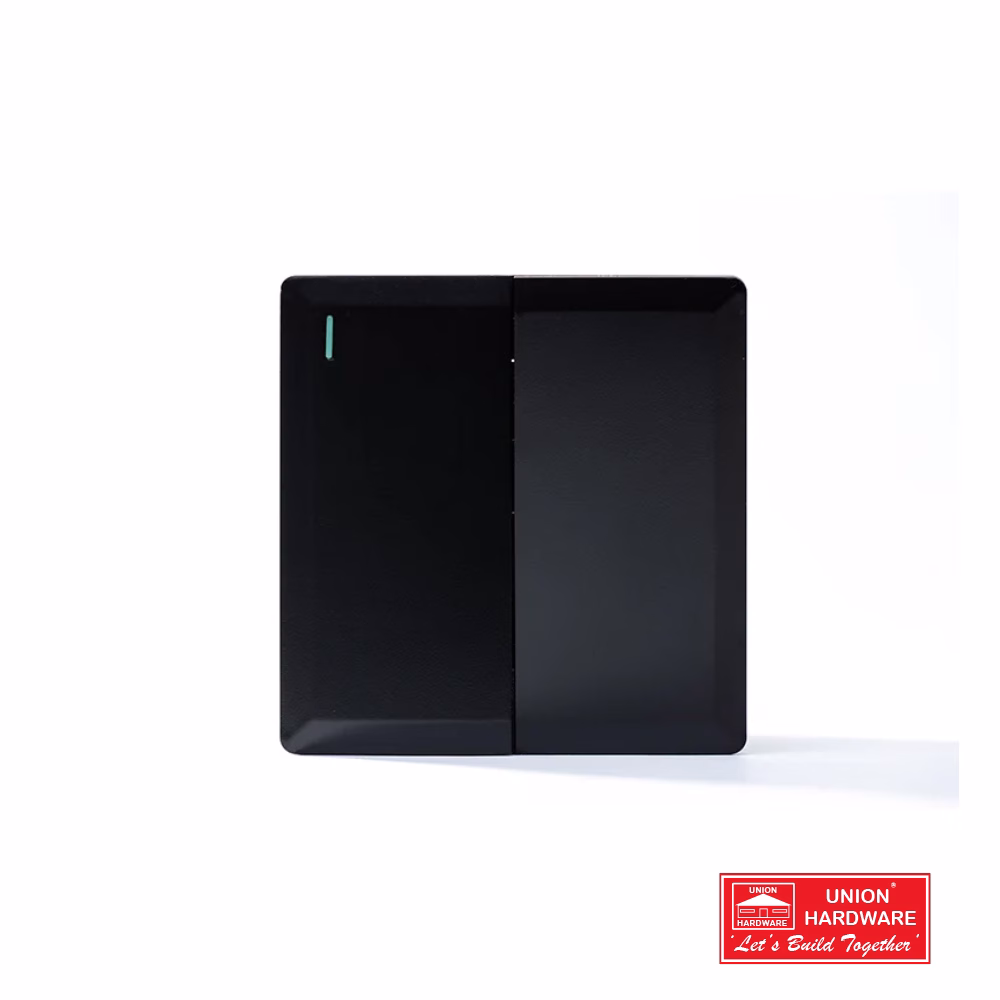 2G 1W PLATE SWITCH BLACK