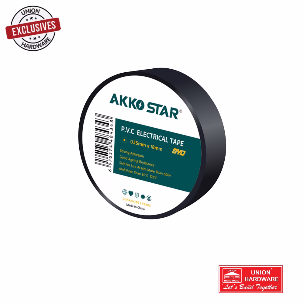 AKKOSTAR 0.13MMX18MMX10Y PVC TAPE BLACK