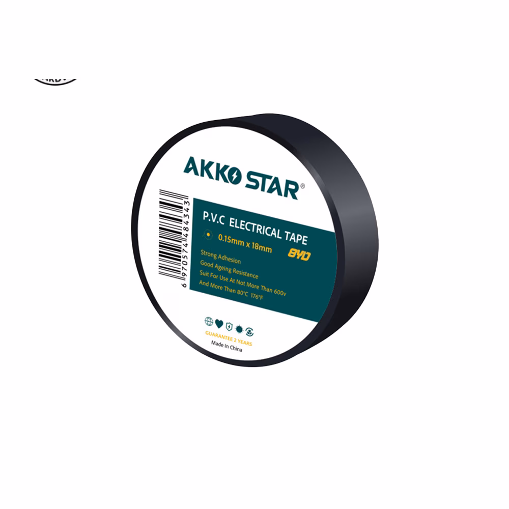 Akkostar 0.13mmx18mmx10y Pvc Tape Black