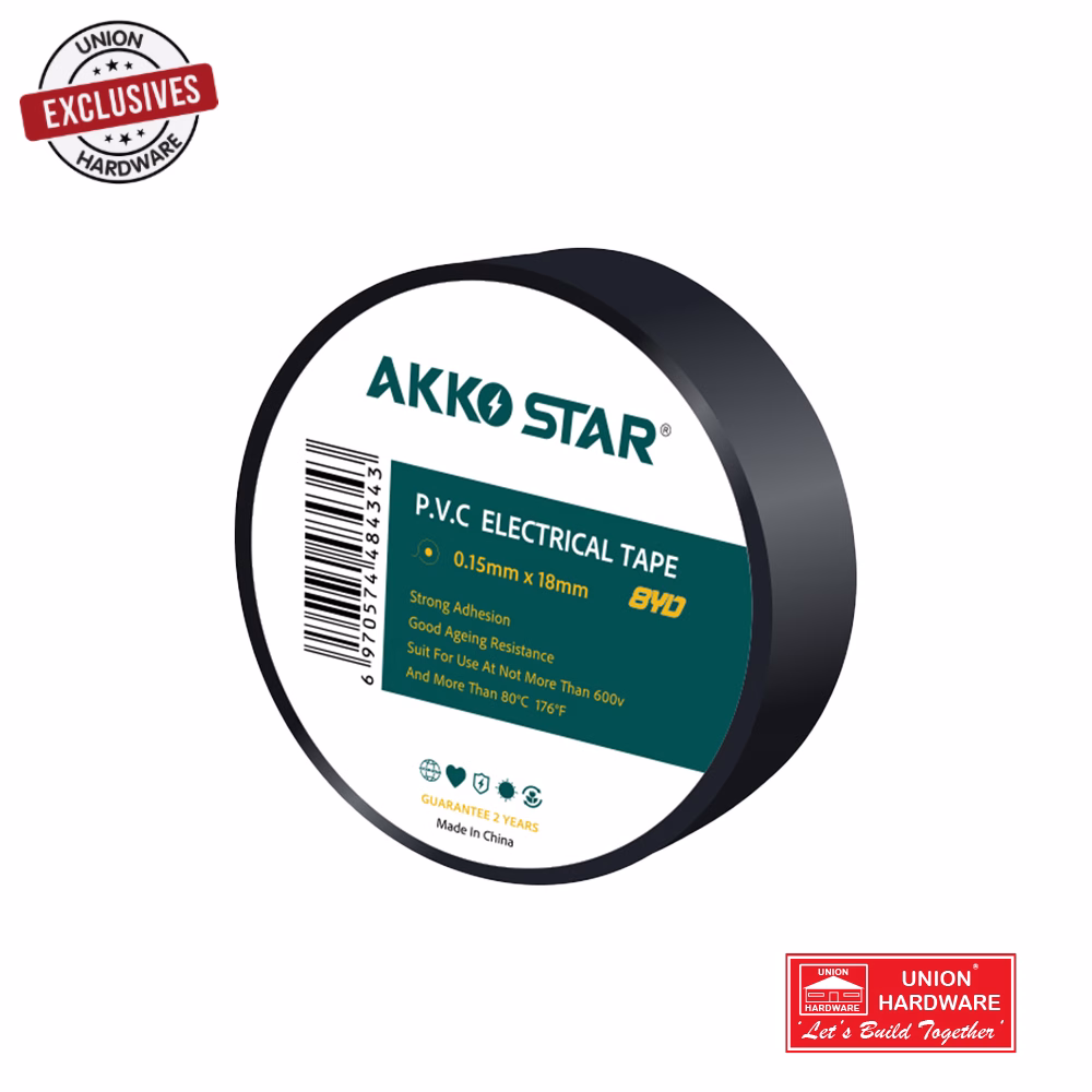 AKKOSTAR 0.13MMX18MMX20M PVC TAPE BLACK